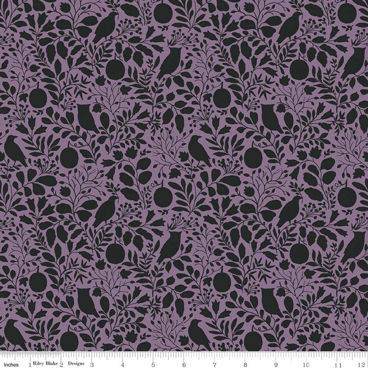 Fabric Riley Blake Plum Silhouette Trick or Treat by the Quarter Yard C15963-PLUM